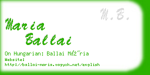 maria ballai business card